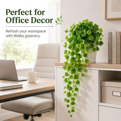 WHANLEY 36" Fake Pothos Hanging Plant in Pot, Artificial Hanging Plant with 168 Lush Leaves & Decorative Stones, Faux Potted Trailing Ivy Vine for Indoor Shelf Bathroom Bedroom Home Decor, 1 Pack in Saudi Arabia