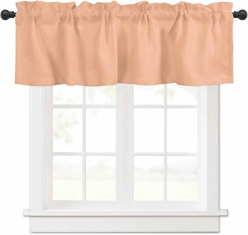 DecorLovee Peach Fuzz Curtain Valances for Windows Living Room, Modern Pure Peach Fuzz Curtain Toppers and Valances for Bedroom, Rod Pocket Curtains Kitchen Valances 42 Inch Wide by 12 Inch Long in Saudi Arabia