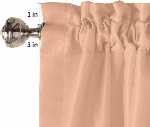 DecorLovee Peach Fuzz Curtain Valances for Windows Living Room, Modern Pure Peach Fuzz Curtain Toppers and Valances for Bedroom, Rod Pocket Curtains Kitchen Valances 42 Inch Wide by 12 Inch Long in Saudi Arabia