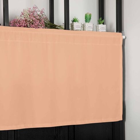 DecorLovee Peach Fuzz Curtain Valances for Windows Living Room, Modern Pure Peach Fuzz Curtain Toppers and Valances for Bedroom, Rod Pocket Curtains Kitchen Valances 42 Inch Wide by 12 Inch Long in Saudi Arabia