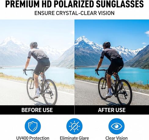 Persei Polarized Sports Sunglasses for Men Women with UV400 Protection for Baseball Cycling Running Driving TR90 Frame in Saudi Arabia