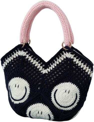 Crochet Knit Boho Shoulder Bag for women, Hollow Out Embroidery Crossbody Bag Tote Handbag for travel,beach,work in Kuwait