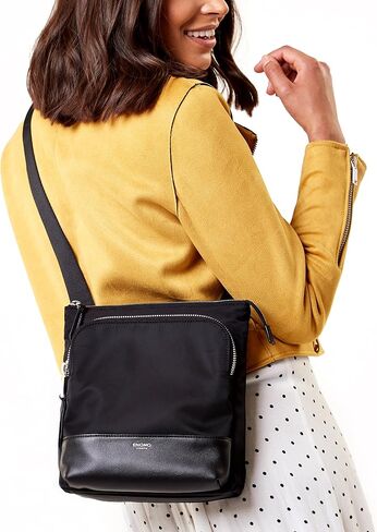 KNOMO Carrington Women’s Messenger Bag – 10 Inch Small Crossbody Shoulder Bag for Tablets – Water-Resistant Nylon with RFID Protection and Organizational Pockets (Black) in Saudi Arabia