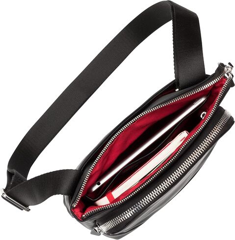 KNOMO Carrington Women’s Messenger Bag – 10 Inch Small Crossbody Shoulder Bag for Tablets – Water-Resistant Nylon with RFID Protection and Organizational Pockets (Black) in Saudi Arabia