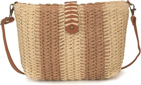 Straw Raffia Beach Bags for Women 2026 Trendy, New Summer Woven Bag, Foldable Shoulder Bag for Vacation in Kuwait