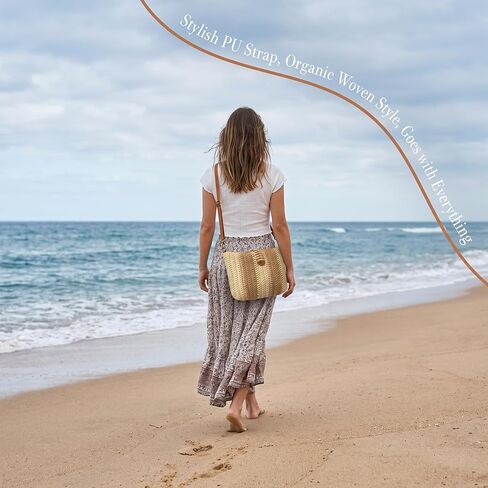 Straw Raffia Beach Bags for Women 2026 Trendy, New Summer Woven Bag, Foldable Shoulder Bag for Vacation in Kuwait