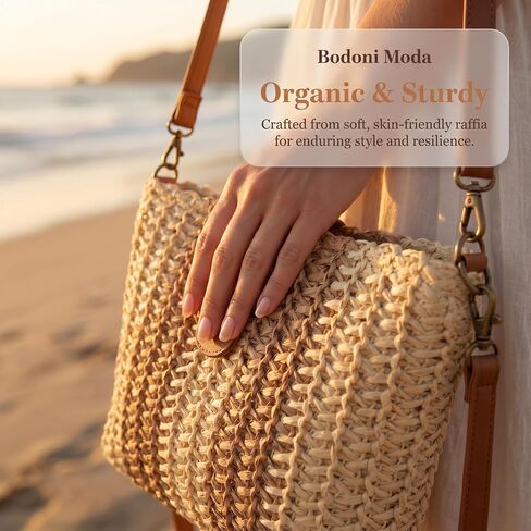 Straw Raffia Beach Bags for Women 2026 Trendy, New Summer Woven Bag, Foldable Shoulder Bag for Vacation in Kuwait