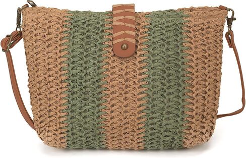 Straw Raffia Beach Bags for Women 2026 Trendy, New Summer Woven Bag, Foldable Shoulder Bag for Vacation in Kuwait