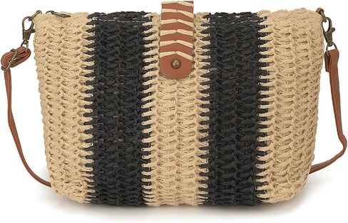 Straw Raffia Beach Bags for Women 2026 Trendy, New Summer Woven Bag, Foldable Shoulder Bag for Vacation in Kuwait