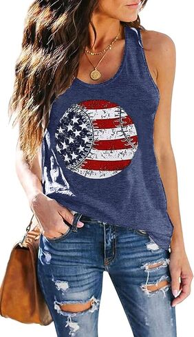 American Flag Patriotic Tank Tops Women 4th of July Shirt USA Flag Graphic Summer Sleeveless Casual Tank Cami Vest in Saudi Arabia