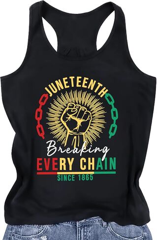 Juneteenth Shirts Women: 1865 Juneteeth Sleeveless Tees African Proud Tank Top in Saudi Arabia