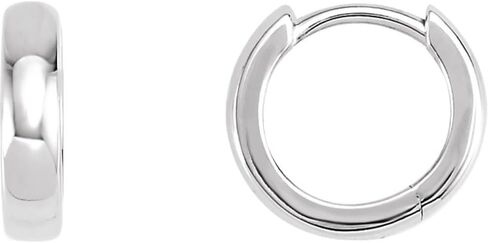 Platinum 11.5 mm Hinged Huggie Hoop Earrings in Kuwait