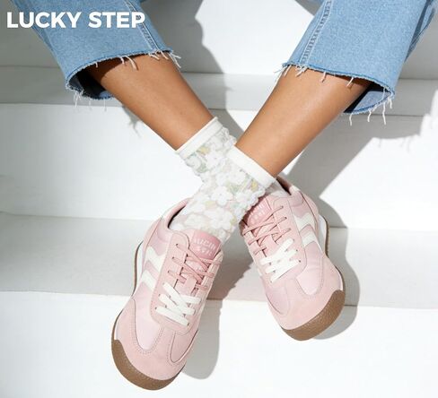 أحذية LUCKY STEP الرياضية النسائية ذات الطراز القديم - أحذية جري كلاسيكية كاجوال غير قابلة للانزلاق - حذاء رياضي عصري مريح برباط للمشي in Kuwait