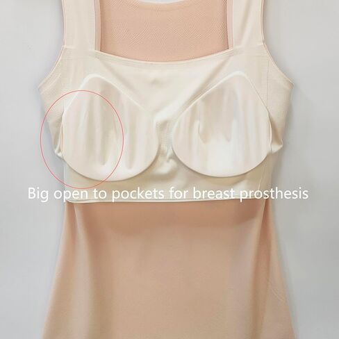 Sendyou Pockets Camisole with Big Open Tank Top for Mastectomy Women Breast Prosthesis SY2698 in Saudi Arabia