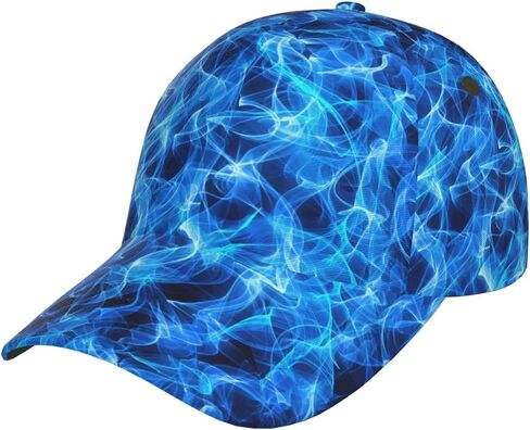 Blue Cool Flame Baseball Cap Snapback Hats Adjustable Trucker Hat for Men Women in Saudi Arabia