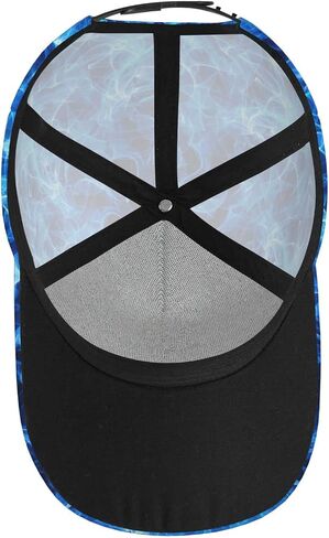 Blue Cool Flame Baseball Cap Snapback Hats Adjustable Trucker Hat for Men Women in Saudi Arabia