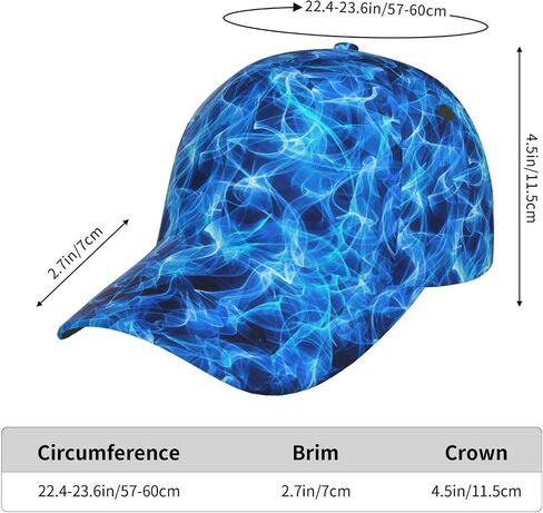 Blue Cool Flame Baseball Cap Snapback Hats Adjustable Trucker Hat for Men Women in Saudi Arabia