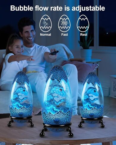 Dinosaur Egg LED Night Light 13 Color Changing Touch Remote Control Lamp in Saudi Arabia