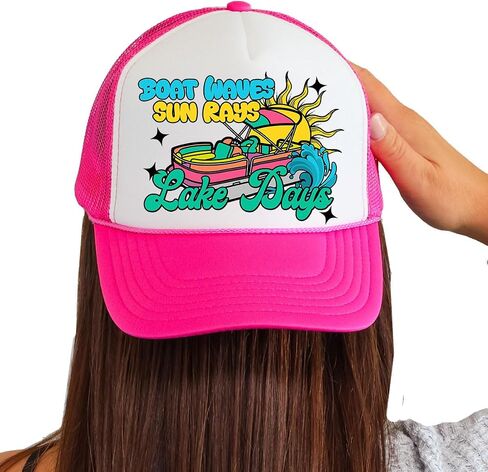 Trenz Shirt Company Womens Foam Trucker Hat Beach Babe Summer Printed Mesh Snapback Baseball Cap in Kuwait