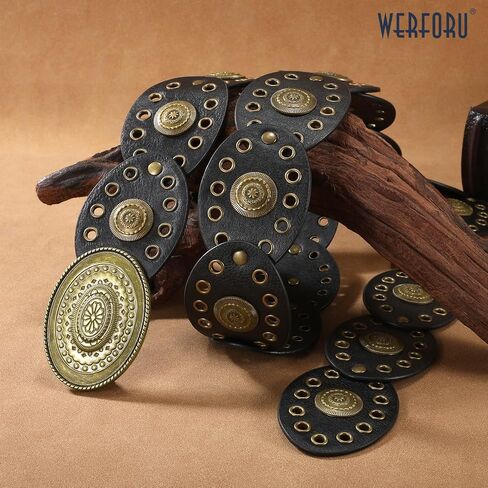 WERFORU Women Wide Western Belts for Dress Vintage Disc Belts for Women Cowgirl Leather Waist Belts Country Style Accessory in Saudi Arabia