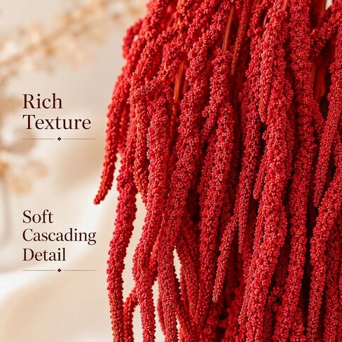 5 Pcs 22 Inch Bright Red Artificial Amaranthus - Faux Lover Tears Hanging Vines for Floral Arrangements, Vase Bouquets, Wedding Arch, Table Centerpiece, Home Office Decor in Saudi Arabia