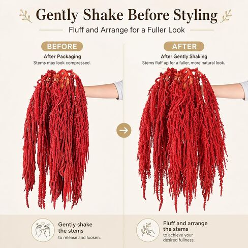 5 Pcs 22 Inch Bright Red Artificial Amaranthus - Faux Lover Tears Hanging Vines for Floral Arrangements, Vase Bouquets, Wedding Arch, Table Centerpiece, Home Office Decor in Saudi Arabia
