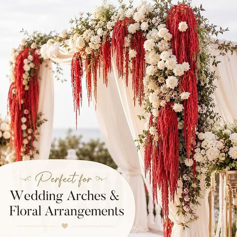 5 Pcs 22 Inch Bright Red Artificial Amaranthus - Faux Lover Tears Hanging Vines for Floral Arrangements, Vase Bouquets, Wedding Arch, Table Centerpiece, Home Office Decor in Saudi Arabia