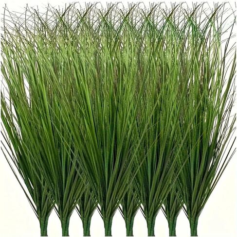 30Pcs Onion Grass Artificial Plants Outdoor, Faux Shrubs Wheat Grass, Artificial Tall Grass Fake Plants for Indoor Home Decor, Artificial Onion Grass Greenery Stems Weed Bushes (Green Red Tail) in Saudi Arabia