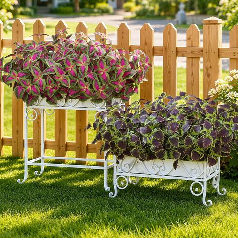 HyeFlora Artificial Coleus Plants Outdoor, 5 Pcs UV Resistant Faux Silk Greenery with Stems, Fake Plant for Outside Porch Planters Garden Patio Hanging Pathway Decor (Red) in Saudi Arabia