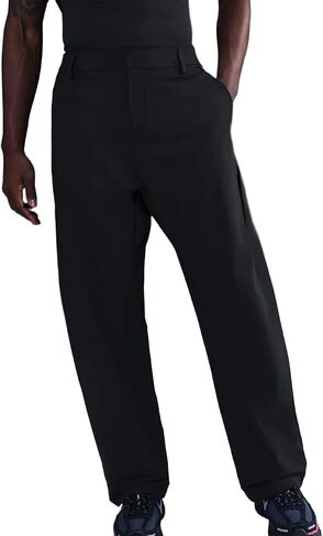 بنطال Nike 24.7 PerfectStretch الرجالي Dri-FIT UV فضفاض مناسب للاستخدام، أسود/رمادي دخاني داكن، 32x32 in Kuwait