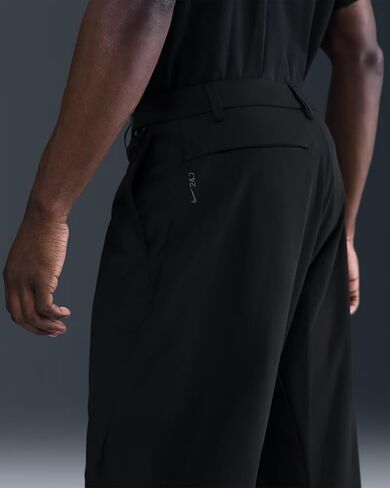 بنطال Nike 24.7 PerfectStretch الرجالي Dri-FIT UV فضفاض مناسب للاستخدام، أسود/رمادي دخاني داكن، 32x32 in Kuwait