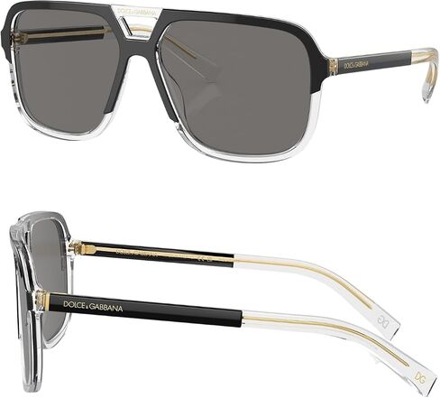 DOLCE & GABBANA DG4354 Square Lettering Logo Acetate Sunglasses with Luxury Eyewear Kit in Kuwait