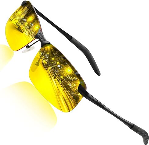 Night Driving Glasses For Men Night Vision Glasses Anti Glare Glasses Anti Headlight Glare For Commute & Long Drives in Saudi Arabia