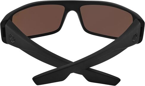 Spy Optic Happy Boost Logan, Rectangle Wrap Sunglasses, Color and Contrast Enhancing Lenses, Matte Black - Happy Boost Bronze Polarized Ice Blue Spectra Lenses in Kuwait