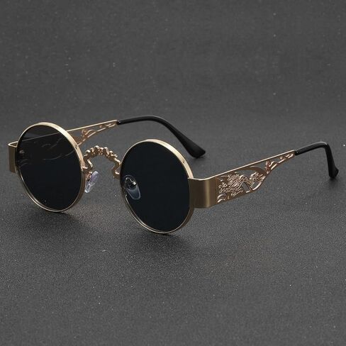 Men'S Vintage Copper Alloy Round Frame Sunglasses - Oversized Retro Round Eyewear in Kuwait
