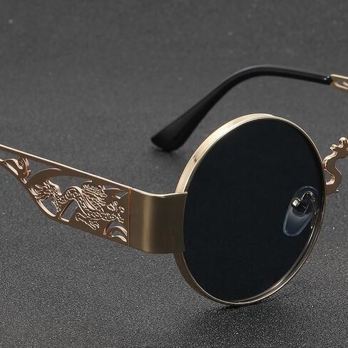 Men'S Vintage Copper Alloy Round Frame Sunglasses - Oversized Retro Round Eyewear in Kuwait
