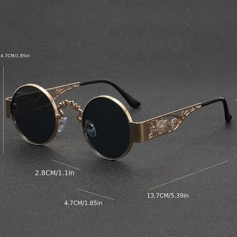 Men'S Vintage Copper Alloy Round Frame Sunglasses - Oversized Retro Round Eyewear in Kuwait