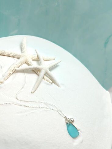 Charm Necklace on 18 inch Sterling Silver Chain, with Sterling Silver Bar and Crystal Pearl Charms in Saudi Arabia