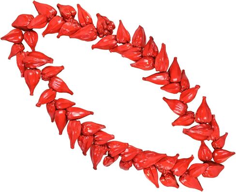 Handmade Samoan Ula Fala Necklace - Natural Material Cultural Beach Necklace for Women & Men, Hawaiian Festival Gift, Red Ceremonial Jewelry in Saudi Arabia