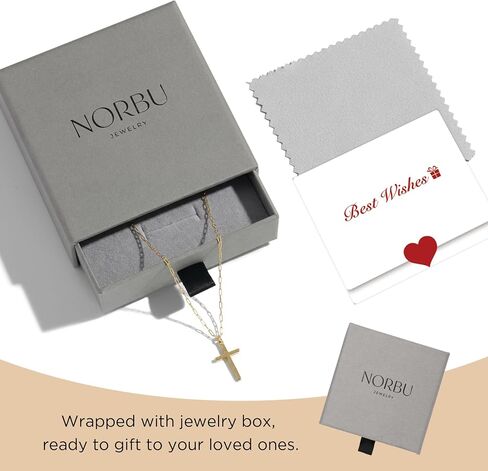 NORBU S925 Cross Necklace for Women, 18K Gold Plated Womens Cross Necklaces with Paperclip Chain, Sterling Silver Cross Pendant Dainty Christian Jewelry Catholic Religious Gift for Her in Saudi Arabia