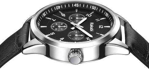 Watches for Men, 45mm Large Face Business Casual Analog Quartz Wrist Watch, Minimalist Fashion Dress Watch with Croco-Pattern Leather Strap, Daily Waterproof Mens Watches, Ideal Gift for Him in Kuwait