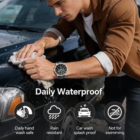 Watches for Men, 45mm Large Face Business Casual Analog Quartz Wrist Watch, Minimalist Fashion Dress Watch with Croco-Pattern Leather Strap, Daily Waterproof Mens Watches, Ideal Gift for Him in Kuwait
