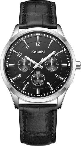 Watches for Men, 45mm Large Face Business Casual Analog Quartz Wrist Watch, Minimalist Fashion Dress Watch with Croco-Pattern Leather Strap, Daily Waterproof Mens Watches, Ideal Gift for Him in Kuwait