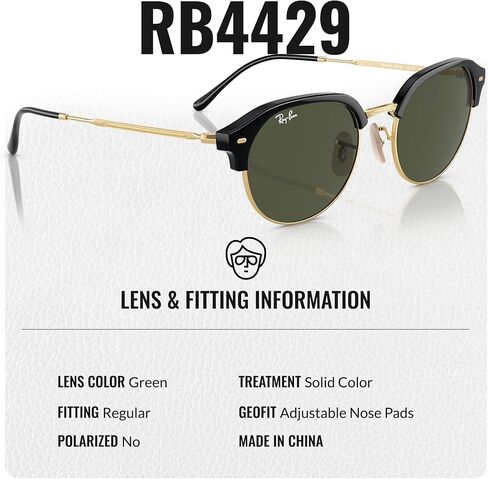 Ray-Ban RB4429 Square-Round Shaped Sunglasses for Men & Women with Official RAYBAN Eyewear Kit in Kuwait