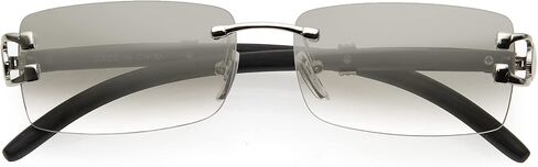 zeroUV - Luxe 90s Inspired Rimless Metal Accent Medium Square Sunglasses D250 in Kuwait