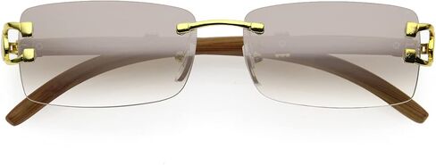 zeroUV - Luxe 90s Inspired Rimless Metal Accent Medium Square Sunglasses D250 in Kuwait