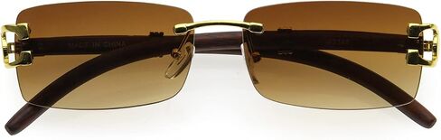 zeroUV - Luxe 90s Inspired Rimless Metal Accent Medium Square Sunglasses D250 in Kuwait