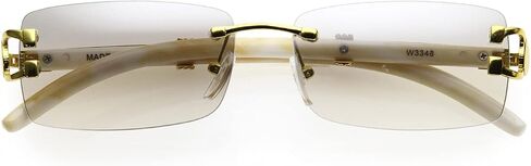 zeroUV - Luxe 90s Inspired Rimless Metal Accent Medium Square Sunglasses D250 in Kuwait