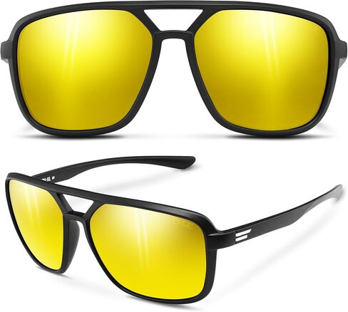 TOROE XL-NASH Aviator Sunglasses Polarized TR90 Wide Fit Super Dark C4 C3 UV400 Lightweight Matte Black in Saudi Arabia