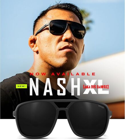 TOROE XL-NASH Aviator Sunglasses Polarized TR90 Wide Fit Super Dark C4 C3 UV400 Lightweight Matte Black in Saudi Arabia
